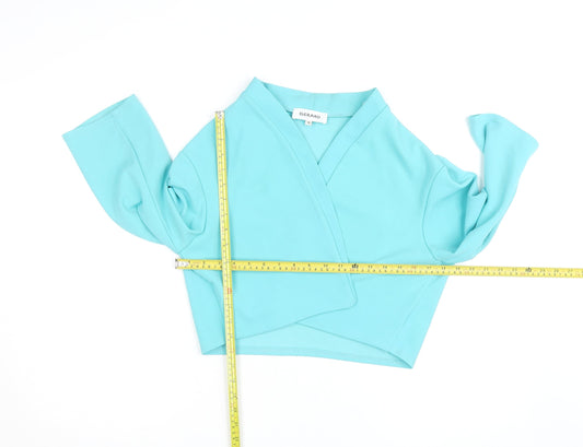 Gerard Women Blue Wrap Jersey Blouse Size 18 3/4 Sleeve