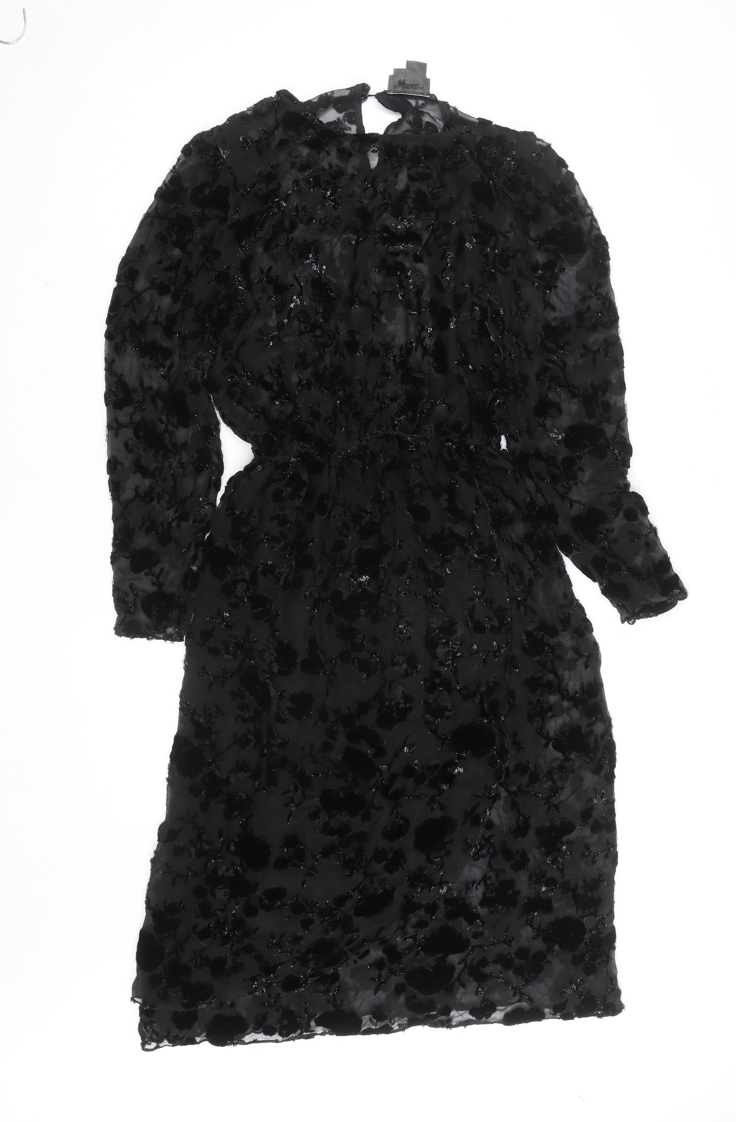 The Silk Farm Women’s Black Velvet Silk Shift Dress Size 10