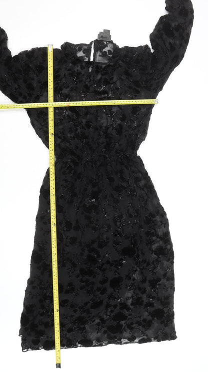 The Silk Farm Women’s Black Velvet Silk Shift Dress Size 10