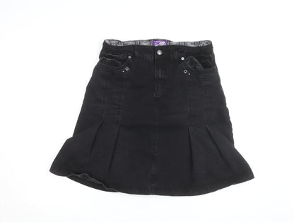 Street One Women's Black A-Line Denim Short Skirt Size 12