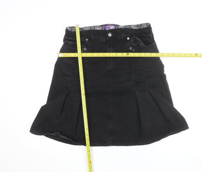 Street One Women's Black A-Line Denim Short Skirt Size 12