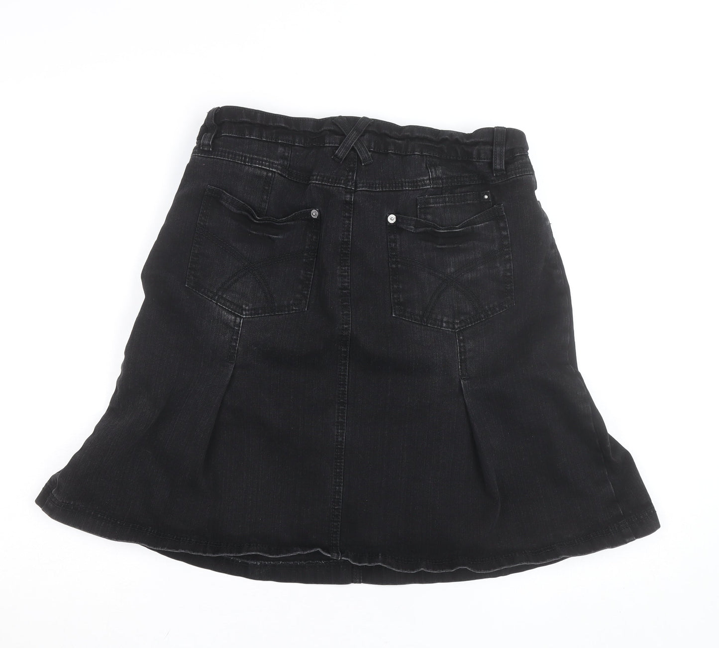 Street One Women's Black A-Line Denim Short Skirt Size 12