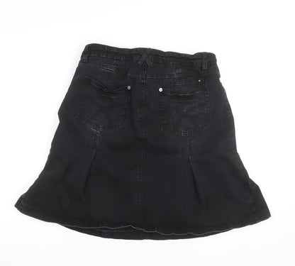 Street One Women's Black A-Line Denim Short Skirt Size 12