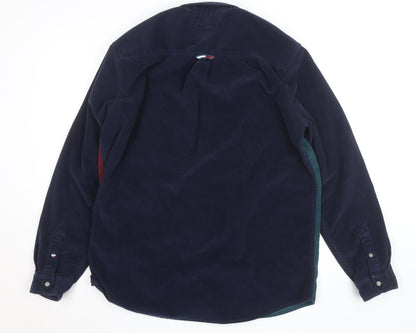 Tommy Jeans Men's Multicoloured Corduroy Button-Up Shirt XL