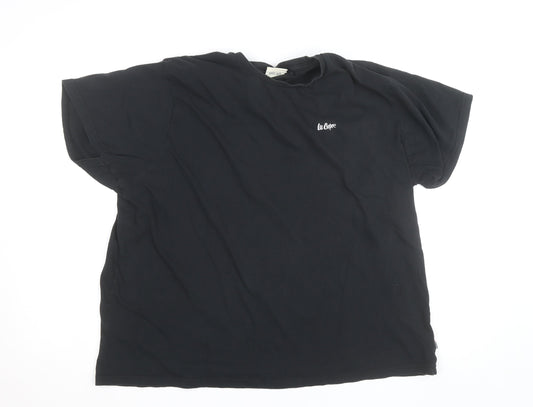 Lee Cooper Men's Black 2XL Short Sleeve Cotton T-Shirt