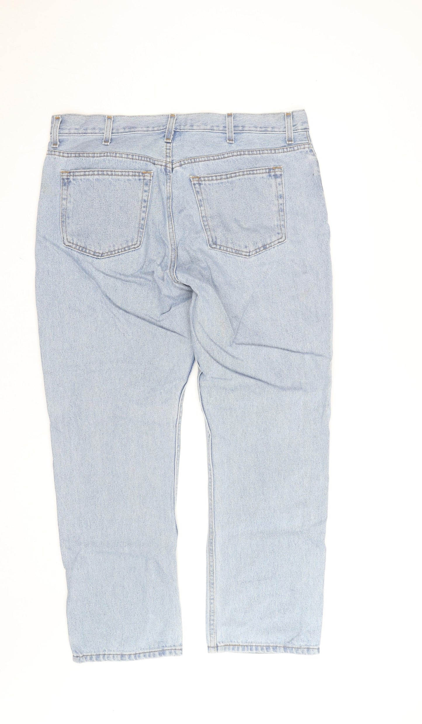 George Men's Blue Light Wash Regular Straight Fit Jeans