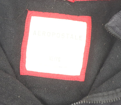 Aeropostale Men's Black Fleece Softshell Windbreaker Jacket XL
