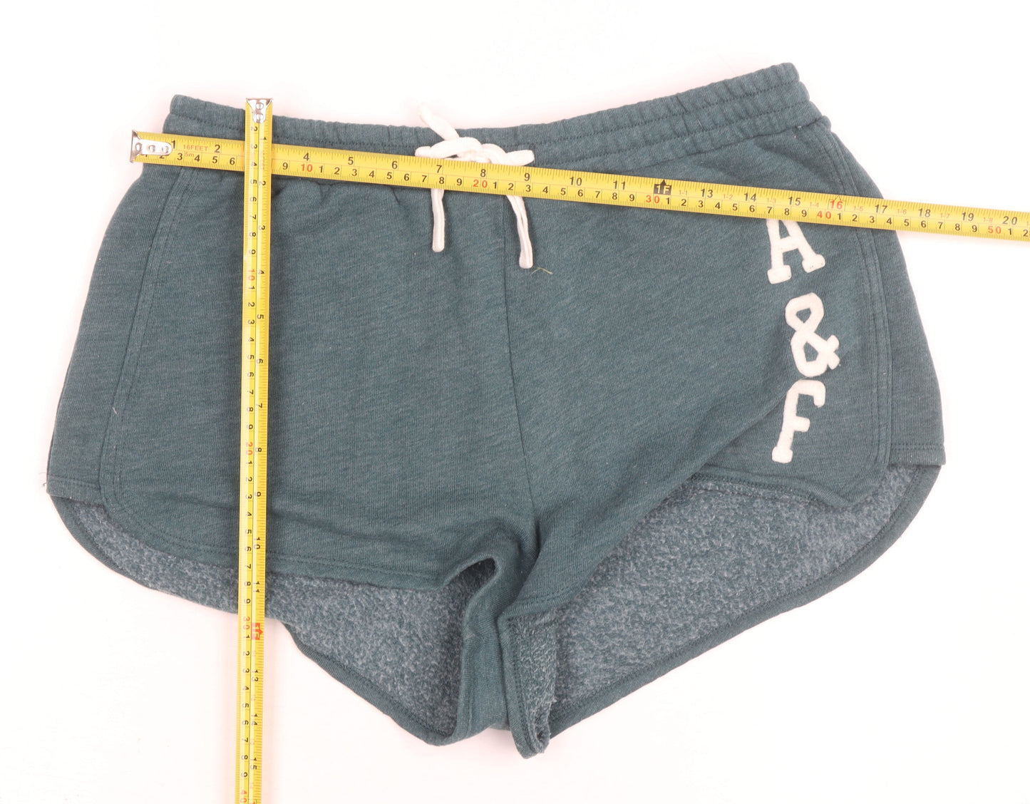 Abercrombie & Fitch Women's Green Sweat Shorts M Logo Drawstring