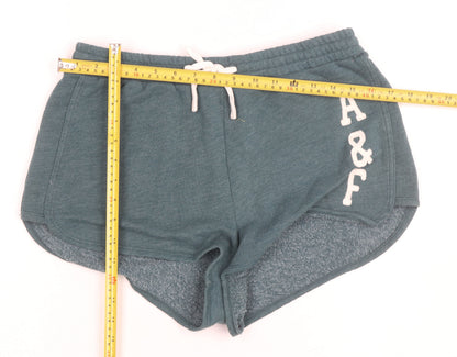 Abercrombie & Fitch Women's Green Sweat Shorts M Logo Drawstring