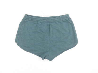 Abercrombie & Fitch Women's Green Sweat Shorts M Logo Drawstring
