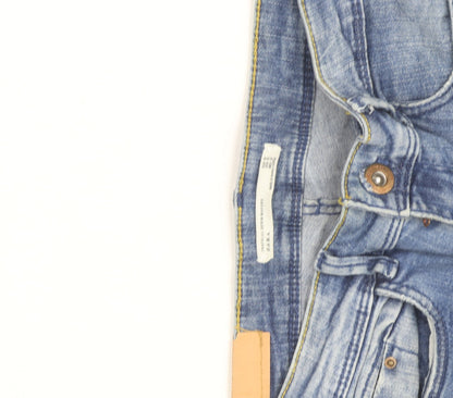 Bershka Women's Blue Distressed Skinny Jeans Size 10