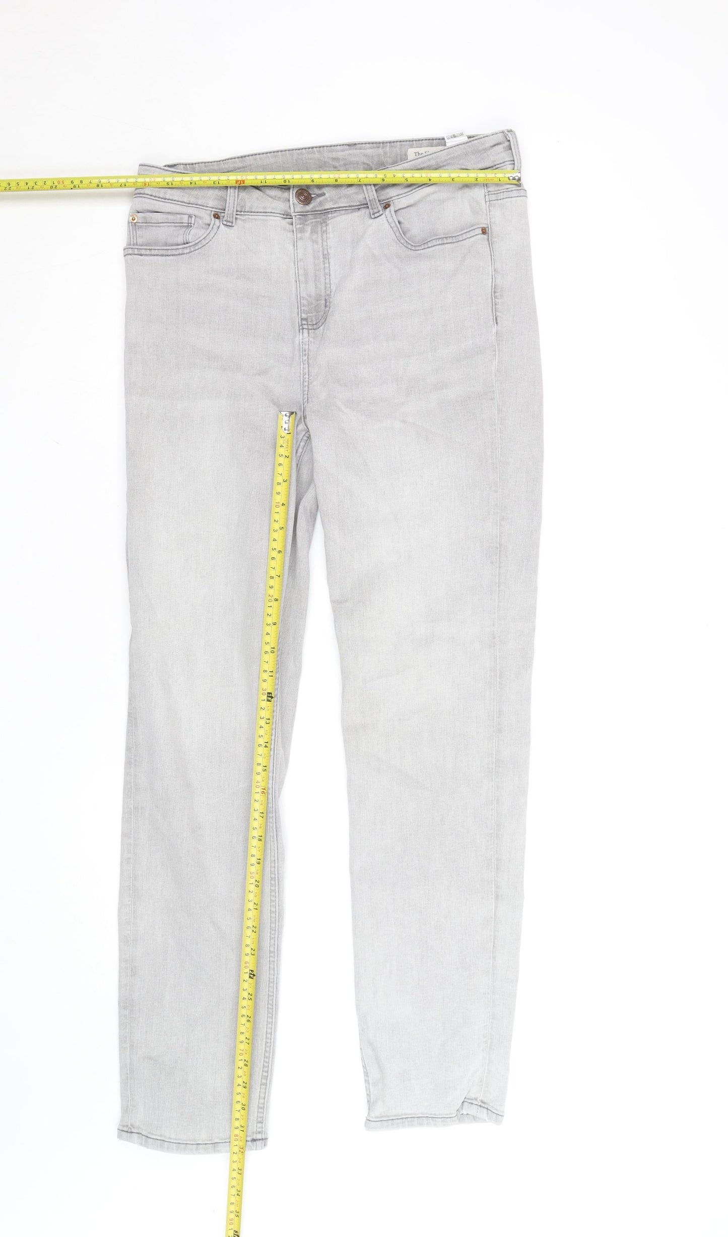 Marks and Spencer Women’s Grey Straight Leg Jeans Size 14 Long