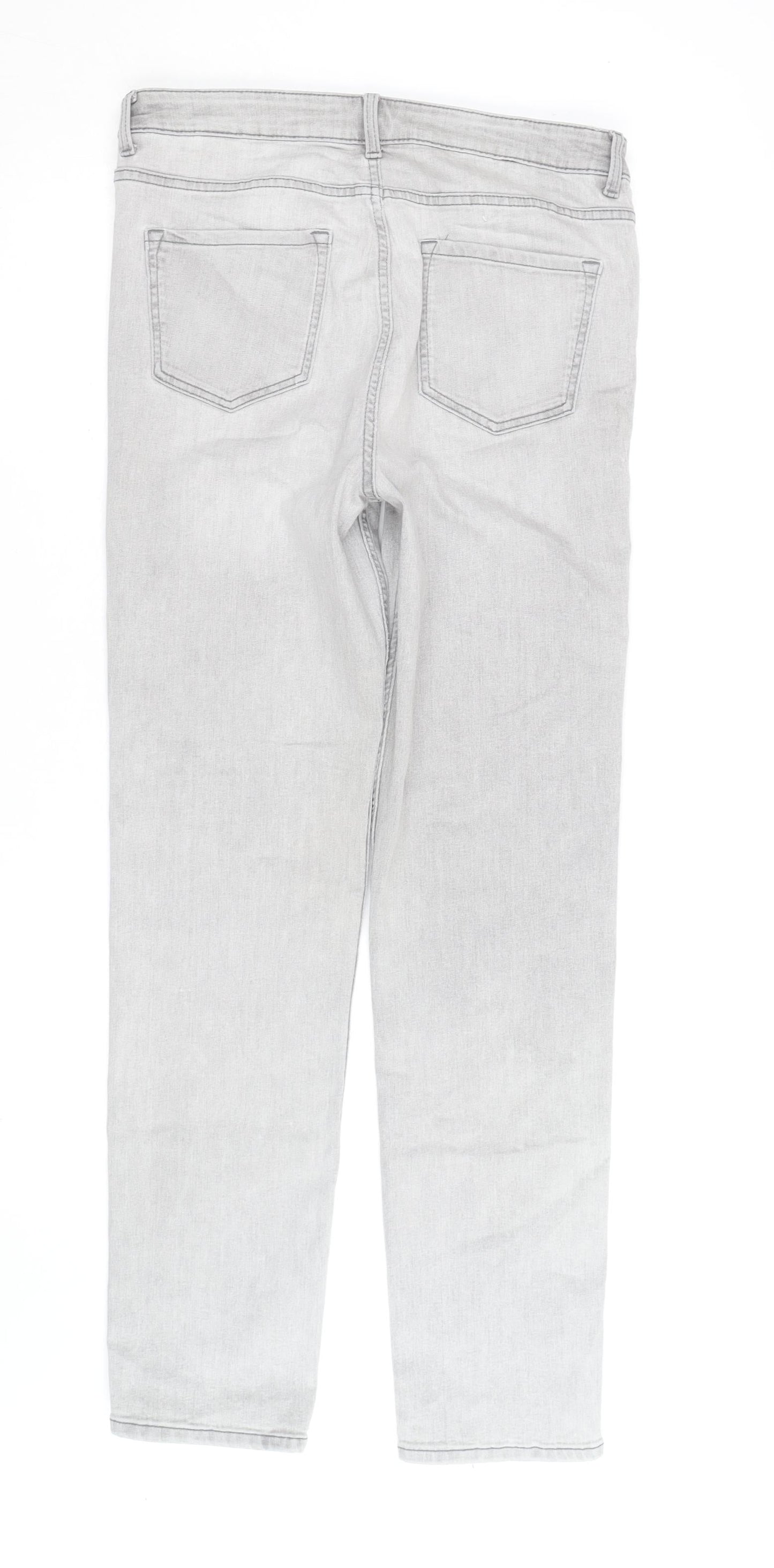 Marks and Spencer Women’s Grey Straight Leg Jeans Size 14 Long