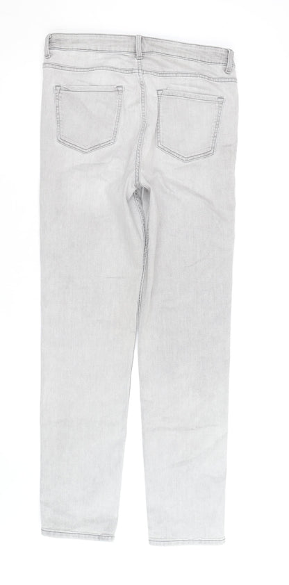 Marks and Spencer Women’s Grey Straight Leg Jeans Size 14 Long