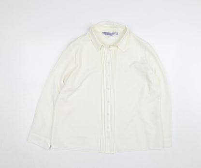 Honor Millburn Women's Ivory Button-Up Long Sleeve Blouse Size 20