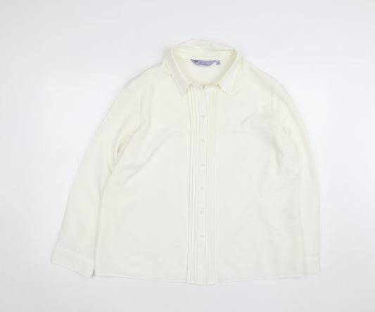 Honor Millburn Women's Ivory Button-Up Long Sleeve Blouse Size 20