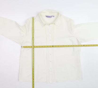 Honor Millburn Women's Ivory Button-Up Long Sleeve Blouse Size 20