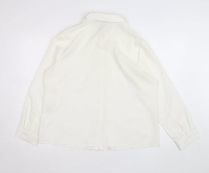 Honor Millburn Women's Ivory Button-Up Long Sleeve Blouse Size 20