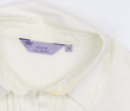 Honor Millburn Women's Ivory Button-Up Long Sleeve Blouse Size 20