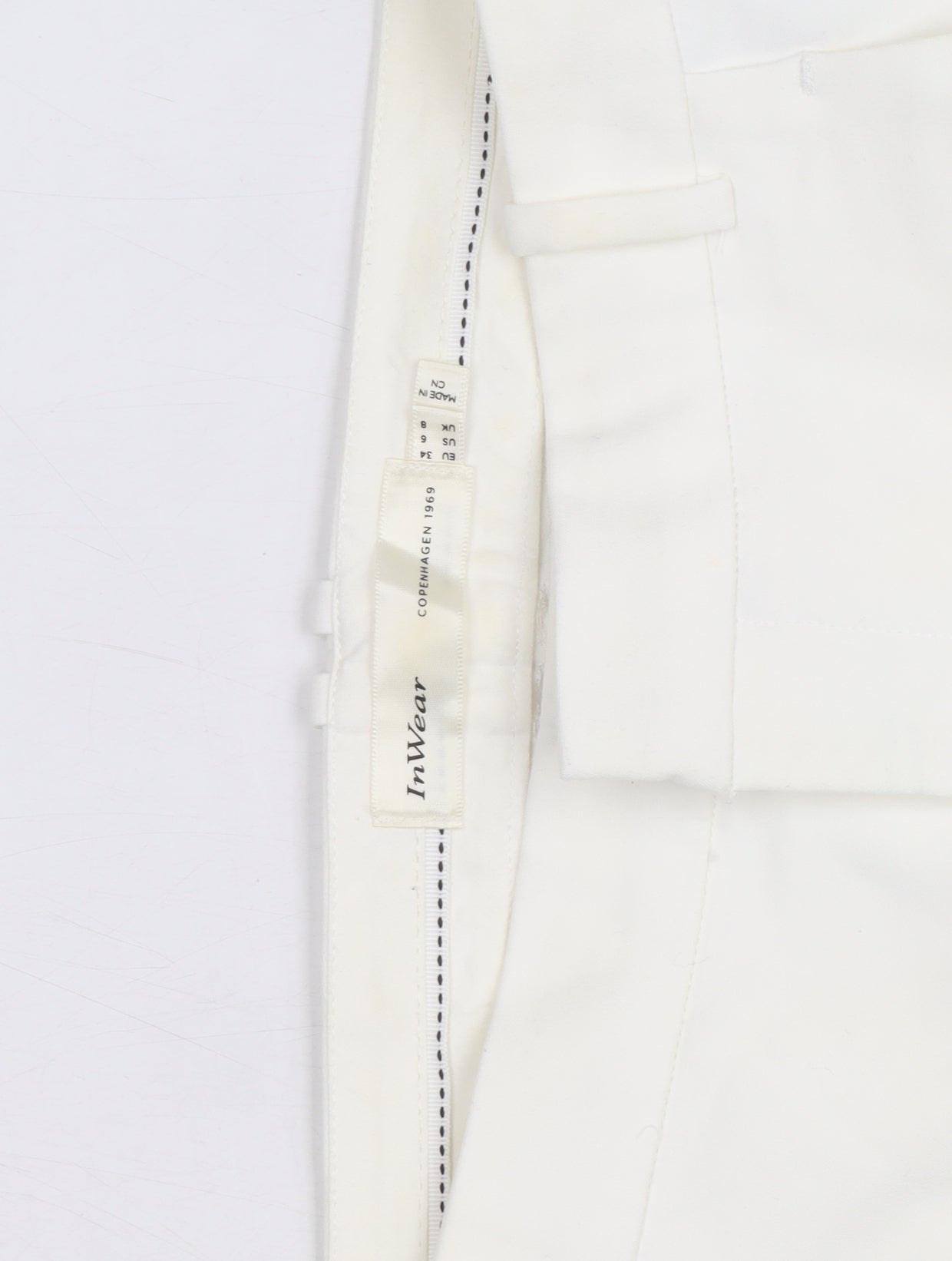 InWear Women Ivory Cropped Trousers UK 8 Cotton Blend