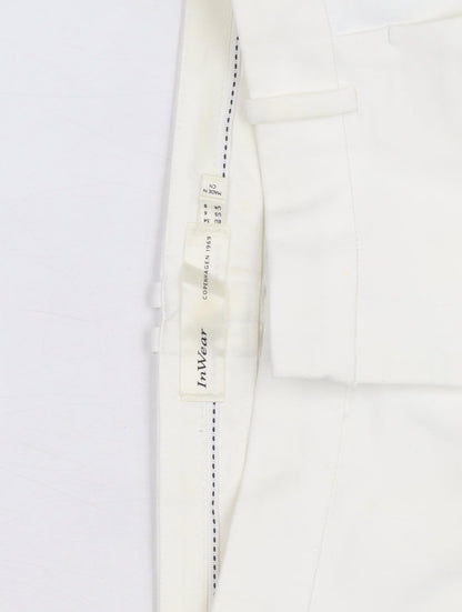 InWear Women Ivory Cropped Trousers UK 8 Cotton Blend