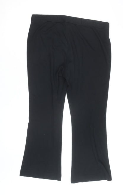 Marks and Spencer Women Black Flared Stretch Trousers Size 16
