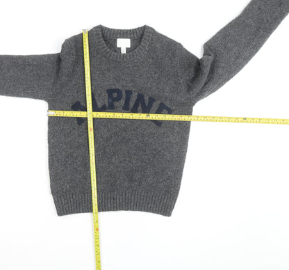 H&M Women's Grey Wool Blend Crew Neck Pullover Jumper XS