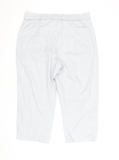 Dunnes Women Grey Cropped Cotton Trousers Size 14