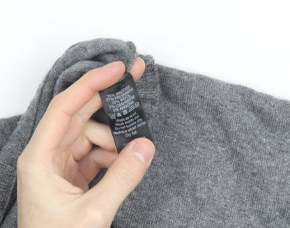 Monsoon Women Grey Knit Crew Neck 3/4 Sleeve Relaxed Jumper S