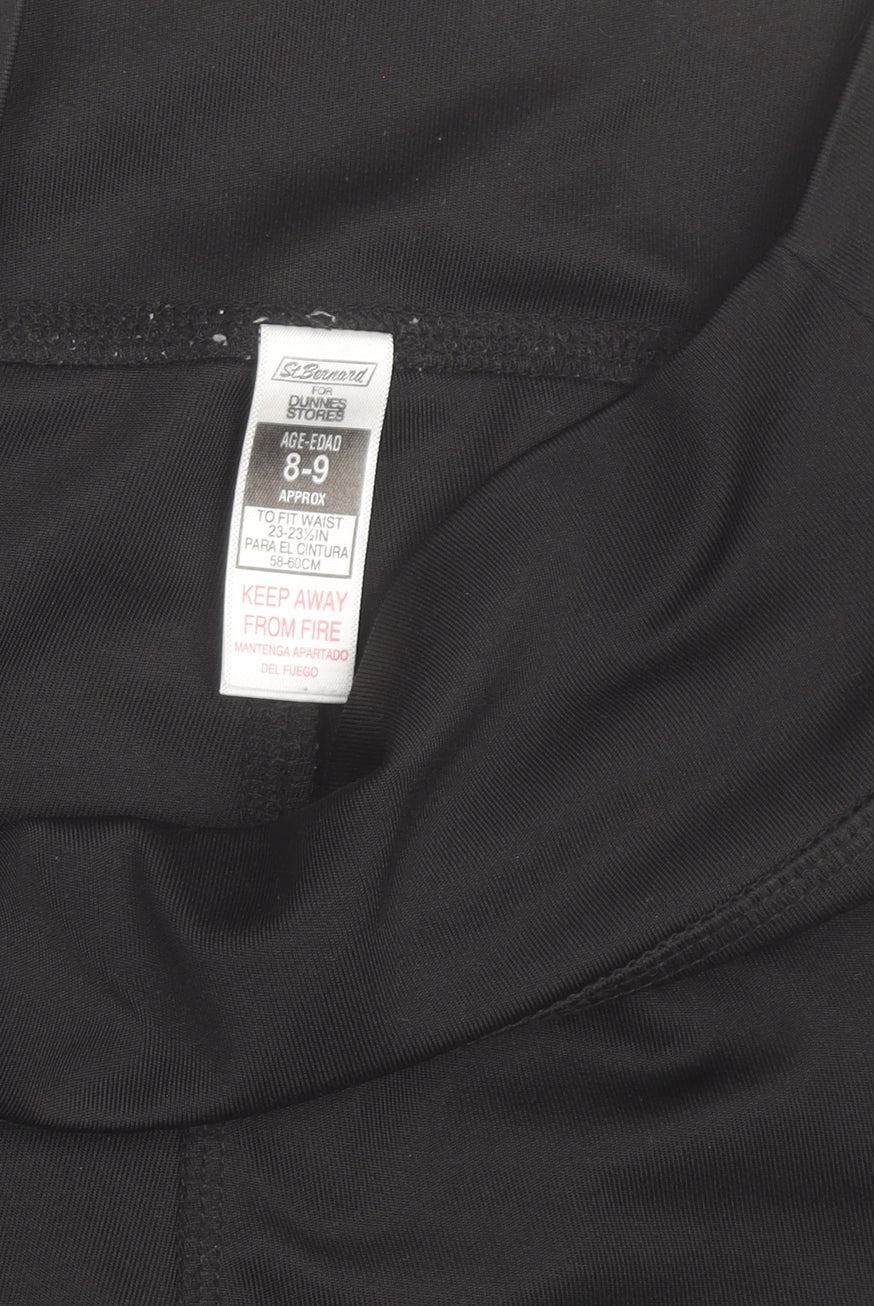 St. Bernard Teens Black Biker Activewear Shorts Size 8 Slim Fit
