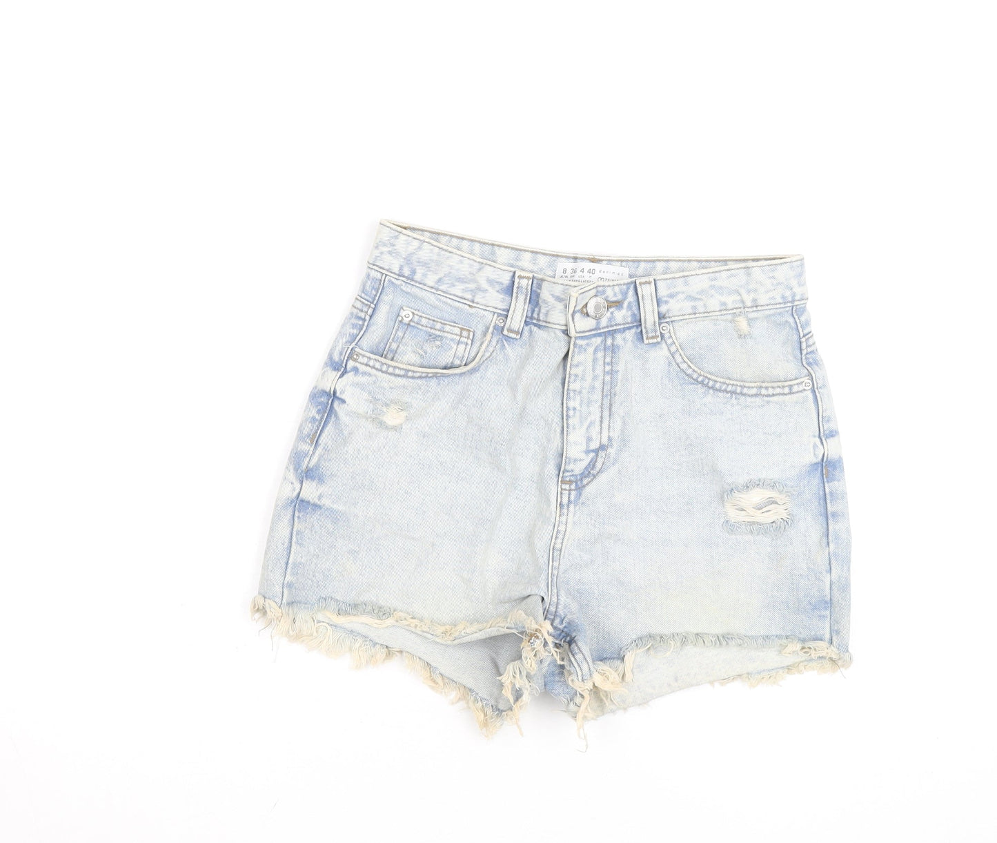 Primark Women’s Blue Acid Wash Denim Cut-Off Shorts Size 8