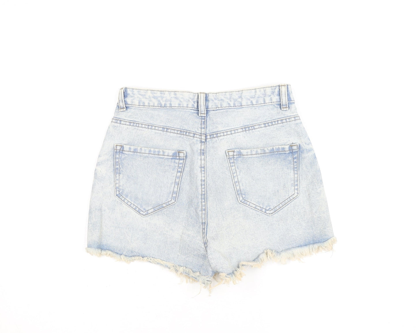Primark Women’s Blue Acid Wash Denim Cut-Off Shorts Size 8