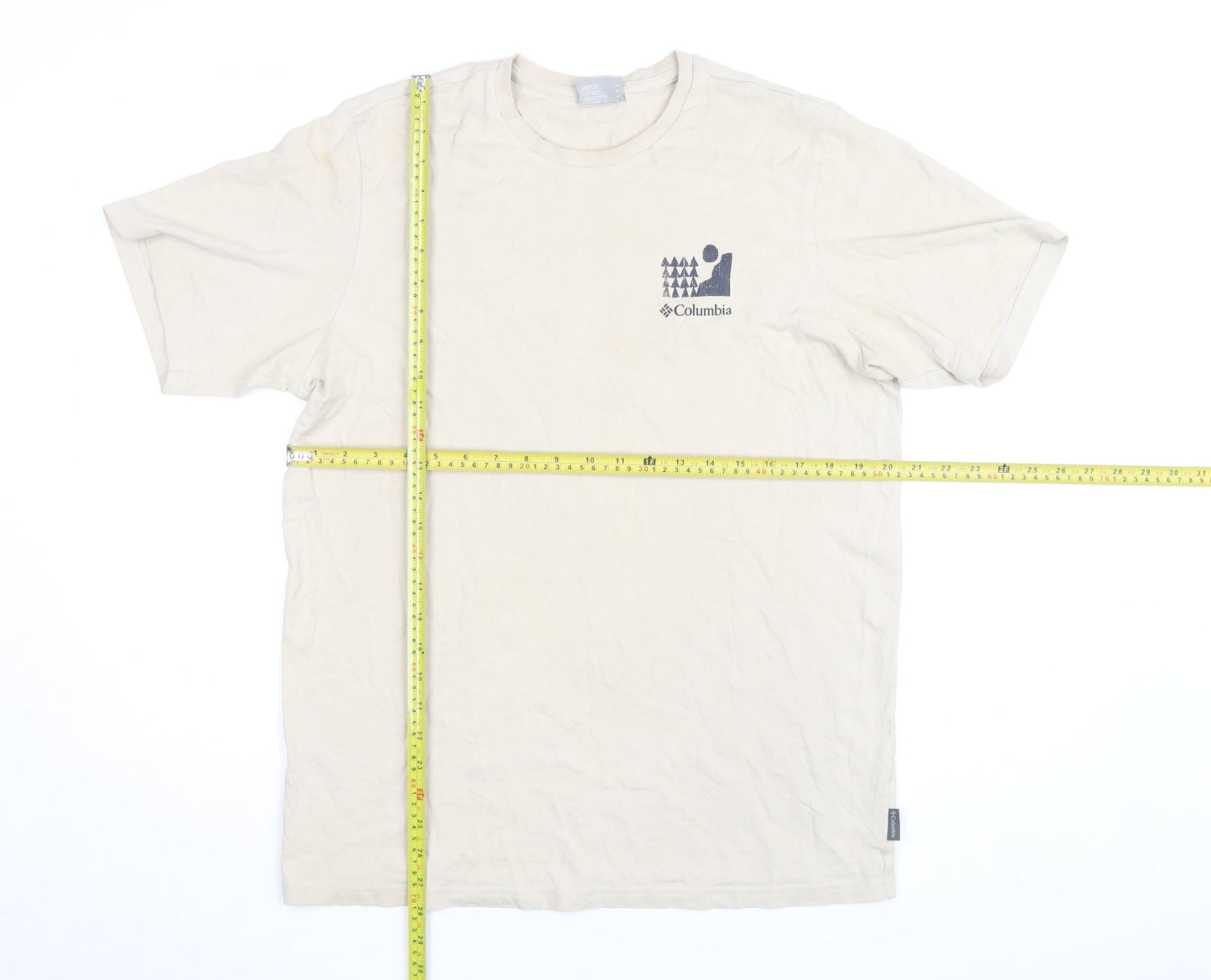 Columbia Men's Beige Graphic Print Outdoor Cotton T-Shirt Size M