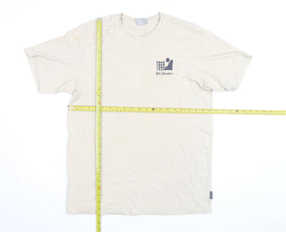 Columbia Men's Beige Graphic Print Outdoor Cotton T-Shirt Size M