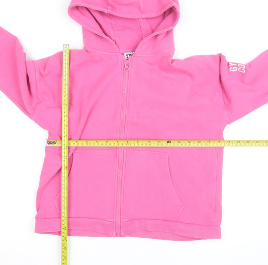 Gym+Coffee Girls Pink Full Zip Hoodie 11-12 Years Hooded Fleece Sweatshirt