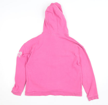 Gym+Coffee Girls Pink Full Zip Hoodie 11-12 Years Hooded Fleece Sweatshirt