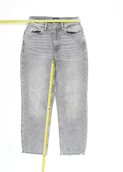 ONLY Women’s Grey High Rise Straight Jeans Size 8 Regular Fit