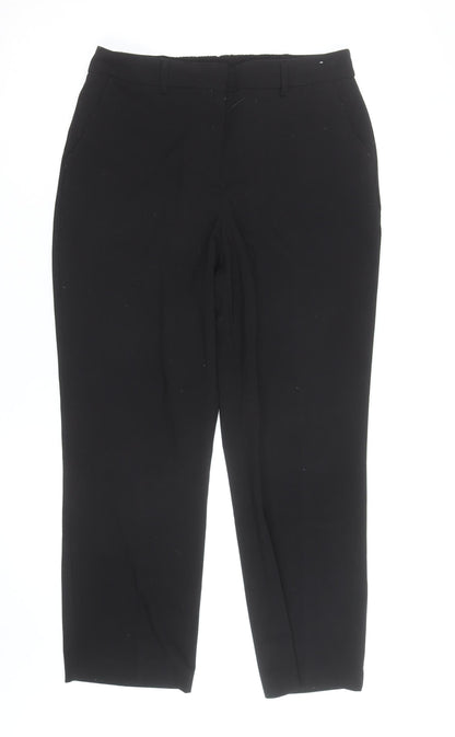 DUNNES Women Black Size 12 Straight Leg Trousers