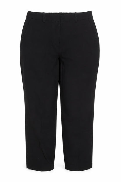 Front view of Dunnes Women Black, size 12, Straight Leg Trousers
