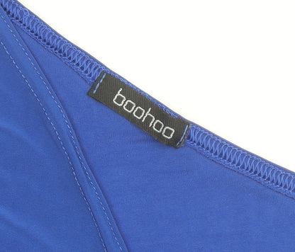 Boohoo Women Blue One Shoulder Bodycon Cut Out Dress Size M
