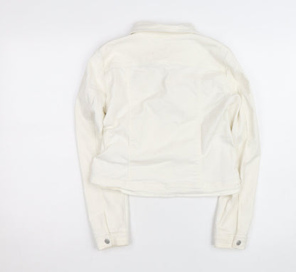 Name It Girls Ivory Denim Button Jacket 12 Years Twill Cotton Blend