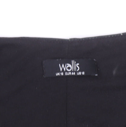 Wallis Women's Black Floral Bird Print Shift Dress Size 16