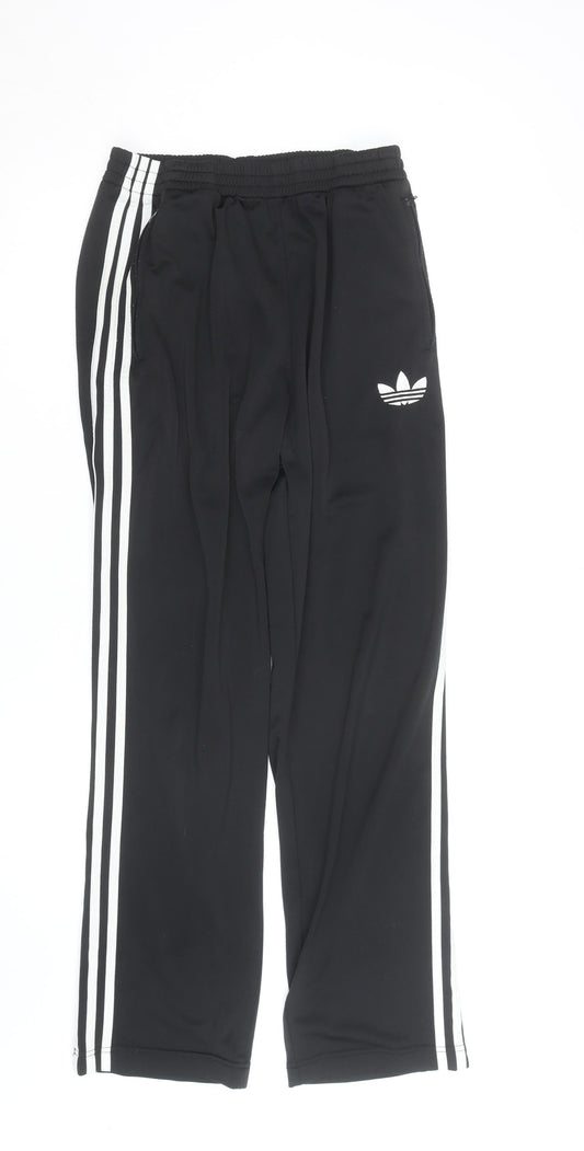 Adidas Men's Black Track Pants M Regular Fit Side Stripe Activewear