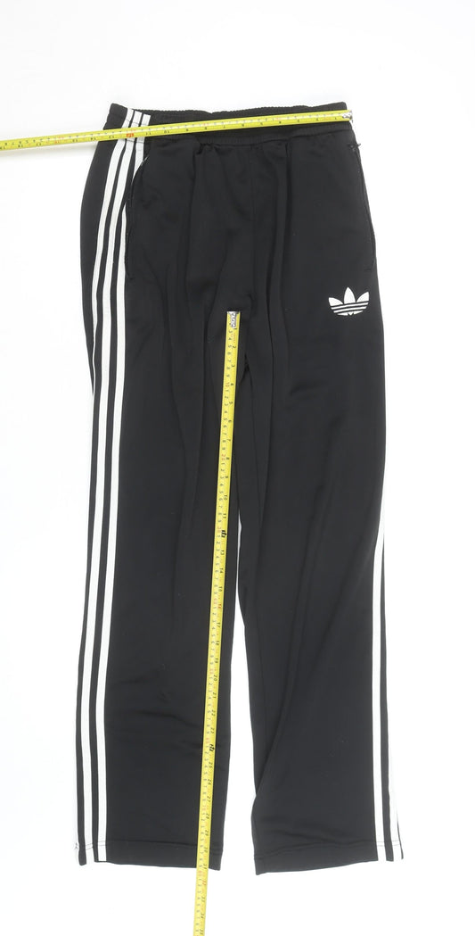 Adidas Men's Black Track Pants M Regular Fit Side Stripe Activewear