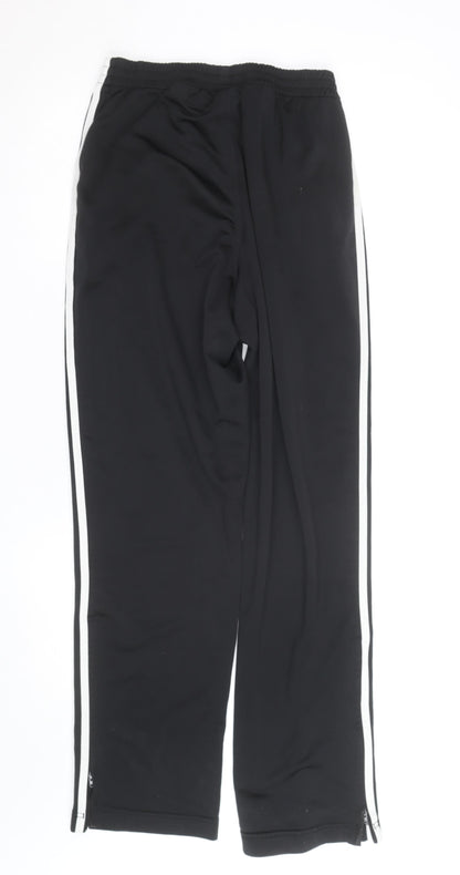 Adidas Men's Black Track Pants M Regular Fit Side Stripe Activewear