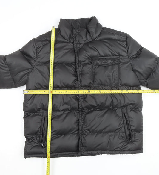 French Connection Men’s Black Puffer Jacket M Winter Warm