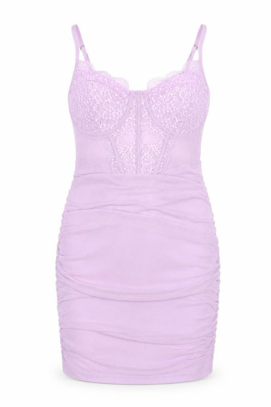 Naanaa Women’s Purple Lace Bodycon Mini Dress Size 8