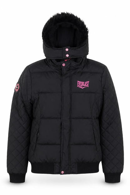 Everlast Women’s Black Size 8 Puffer Jacket Hooded Quilted Winter Coat