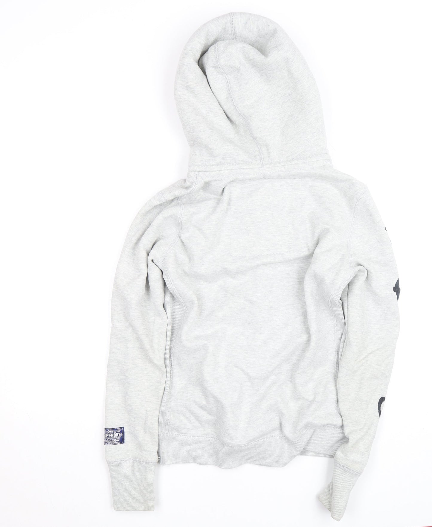 Superdry Women's Grey Full Zip Hooded Fleece Jumper Size M