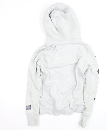 Superdry Women's Grey Full Zip Hooded Fleece Jumper Size M